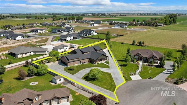 aerial view featuring a residential view