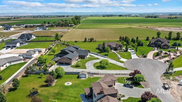 bird's eye view with a residential view and a rural view