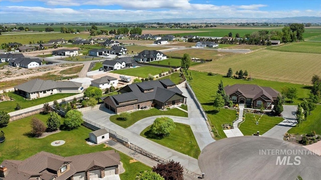 birds eye view of property with a residential view