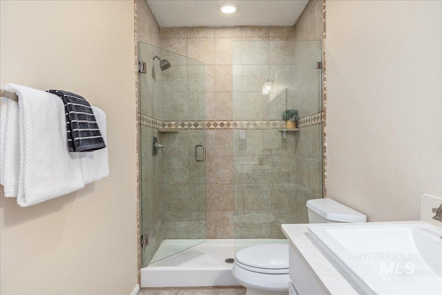 1134 N Camelot Dr, Boise, ID 83704 - bathroom with vanity and a stall shower
