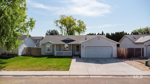 4709 Pioneer Ave, Caldwell, ID 83607 - ranch-style home featuring an attached garage, covered porch, and concrete driveway