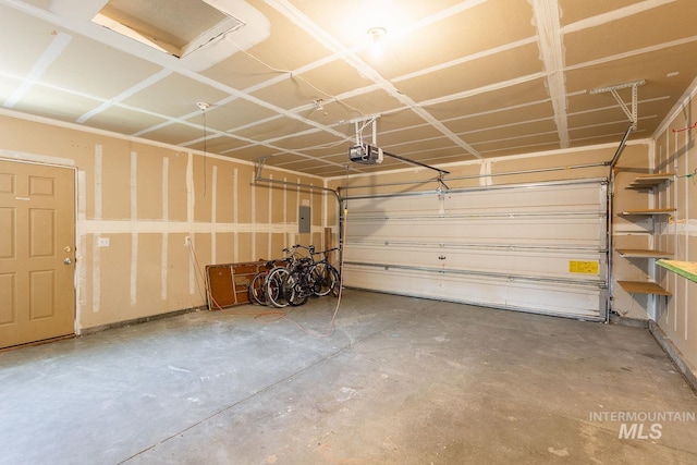 4709 Pioneer Ave, Caldwell, ID 83607 - garage with a garage door opener and electric panel
