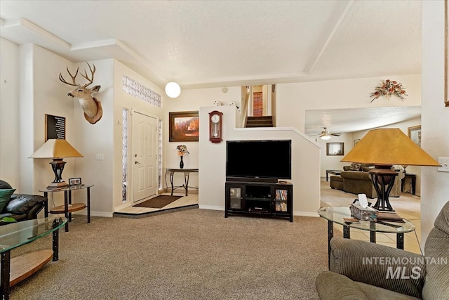 3012 Myrtlewood Way, Nampa, ID 83686 - carpeted living room with baseboards and ceiling fan