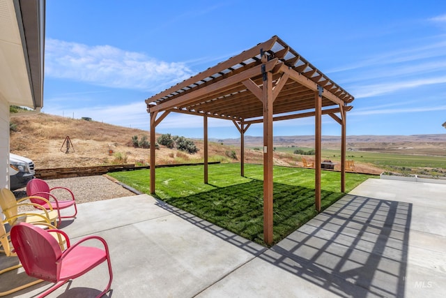8142 US Highway 95, Marsing, ID 83639 - view of patio / terrace with a pergola, a mountain view, and a view of countryside