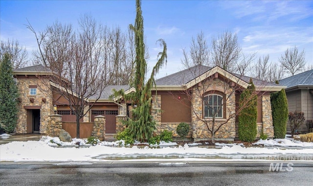 view of front of house featuring stone siding