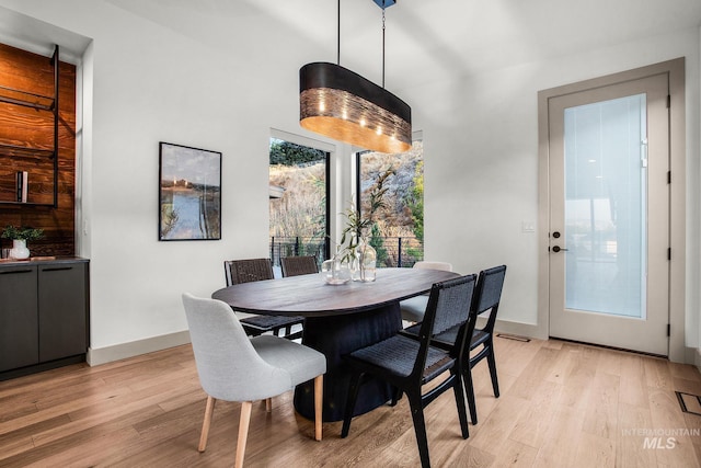 dining area featuring light hardwood / wood-style flooring