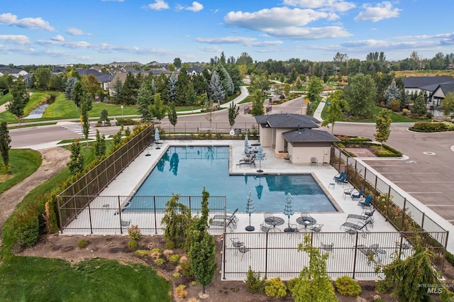 view of pool with a patio area