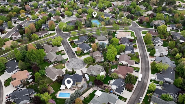 drone / aerial view featuring a residential view