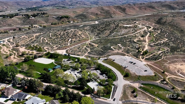 aerial view featuring a mountain view