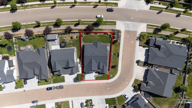 4337 W Ravenna St, Meridian, ID 83646 - aerial view of residential area featuring property parcel outlined
