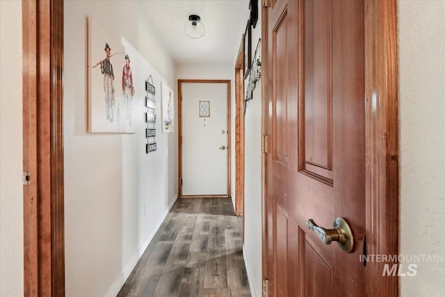 76 W Castle Creek Rd, Garden Valley, ID 83622 - corridor featuring dark wood finished floors and baseboards