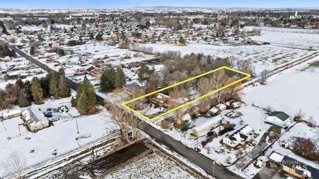 view of snowy aerial view