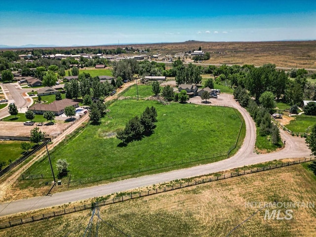 bird's eye view with a rural view