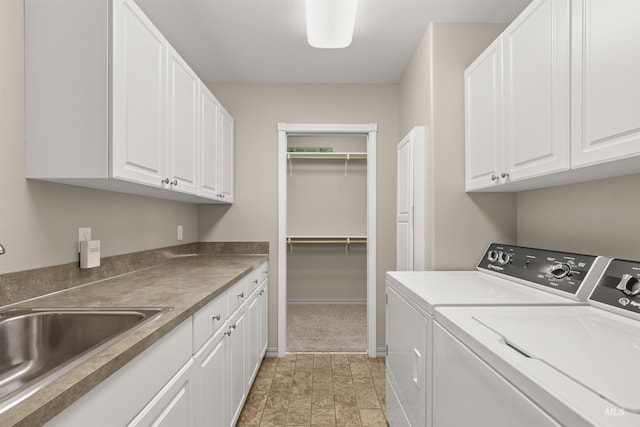 3017 Cypress St, Lewiston, ID 83501 - clothes washing area with cabinet space, independent washer and dryer, and baseboards