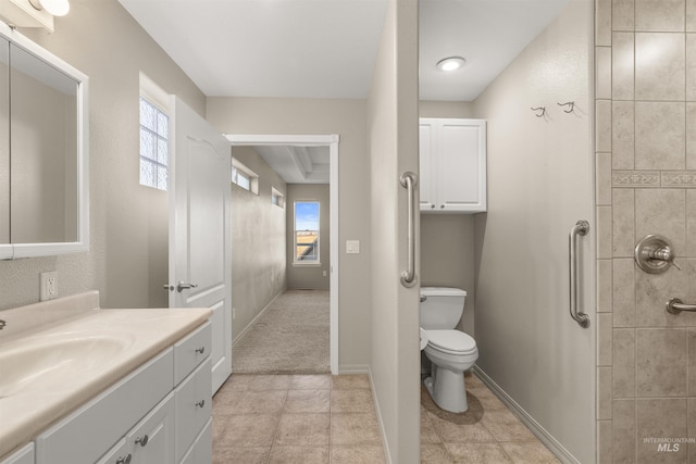 3017 Cypress St, Lewiston, ID 83501 - full bath with plenty of natural light, toilet, vanity, and a tile shower
