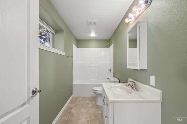 3017 Cypress St, Lewiston, ID 83501 - full bathroom featuring toilet, vanity, baseboards, and washtub / shower combination