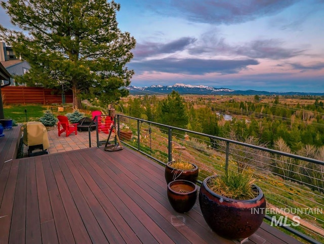 986 Valley Rim Rd, Mccall, ID 83638 - wooden deck with a mountain view