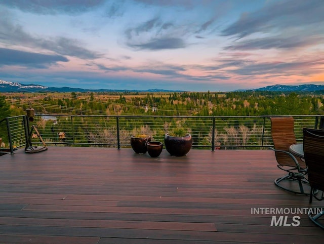 986 Valley Rim Rd, Mccall, ID 83638 - deck featuring a mountain view