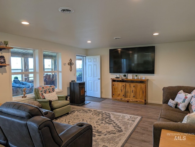 232 Camas Rd, Grangeville, ID 83530 - living area featuring recessed lighting, wood finished floors, and baseboards