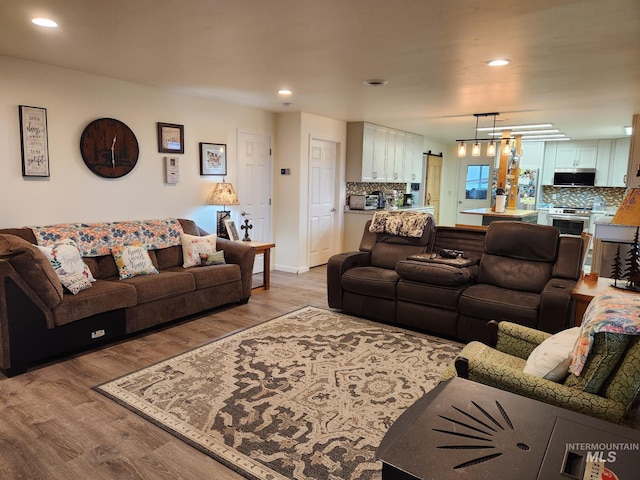 232 Camas Rd, Grangeville, ID 83530 - living area featuring light wood-style flooring, recessed lighting, and baseboards