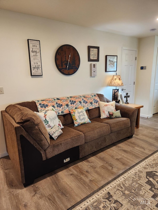 232 Camas Rd, Grangeville, ID 83530 - living room with wood finished floors, baseboards, and recessed lighting