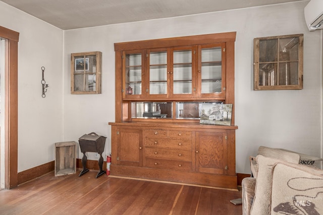 1507 Scheloske Rd, Weiser, ID 83672 - living area featuring a wall mounted AC and wood finished floors