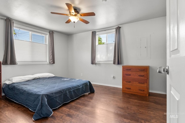 13771/2 Poplar, Clarkston, WA 99403 - bedroom with baseboards, wood finished floors, and ceiling fan