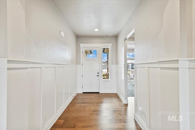 entryway featuring hardwood / wood-style flooring