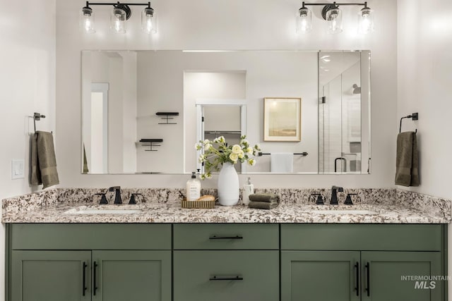 18293 N Begonia Way, Nampa, ID 83687 - bathroom featuring double vanity and a shower stall