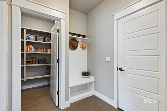 5988 N Lichfield Ave, Meridian, ID 83646 - mudroom with baseboards and dark wood finished floors