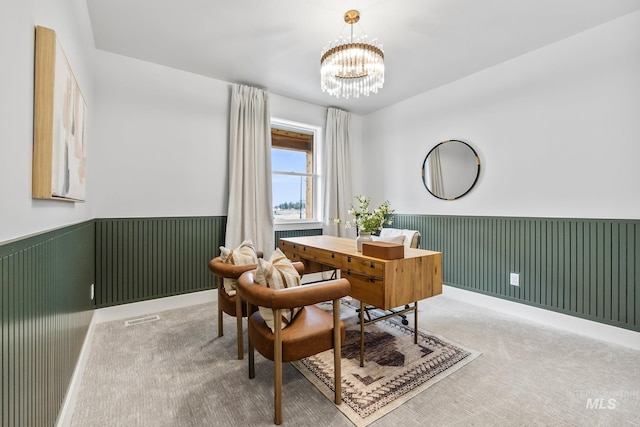 449 S Quincannon Ln, Star, ID 83669 - office with carpet flooring and a notable chandelier