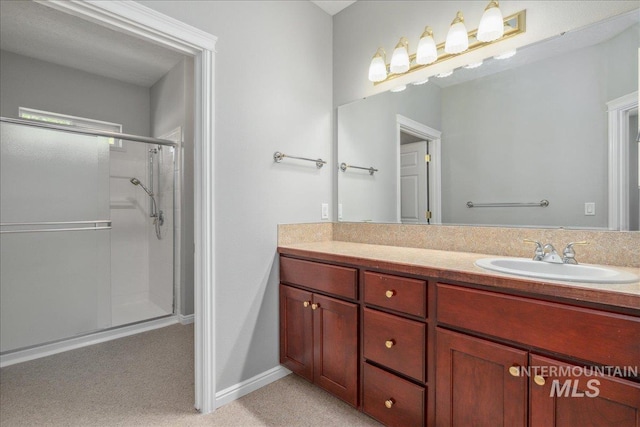 633 S Archstone Way, Boise, ID 83709 - bathroom featuring a stall shower and vanity
