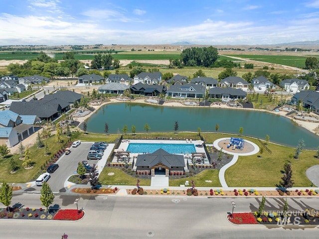1305 N Big Star Pl, Eagle, ID 83616 - aerial view of residential area featuring a nearby body of water and a pool area