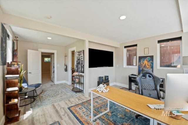 632 N Edgewood Ln, Eagle, ID 83616 - office space featuring wood finished floors and recessed lighting