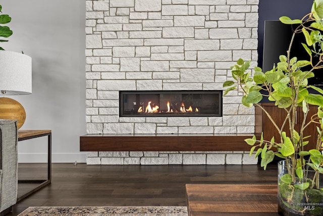 510 W Paso Fino Dr, Boise, ID 83702 - interior details with hardwood / wood-style floors and a fireplace
