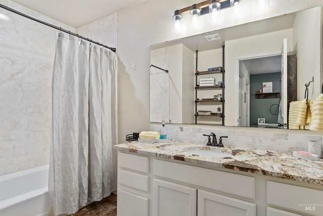 5609 Landsdown Ave, Caldwell, ID 83607 - full bath with vanity and shower / bath combination with curtain
