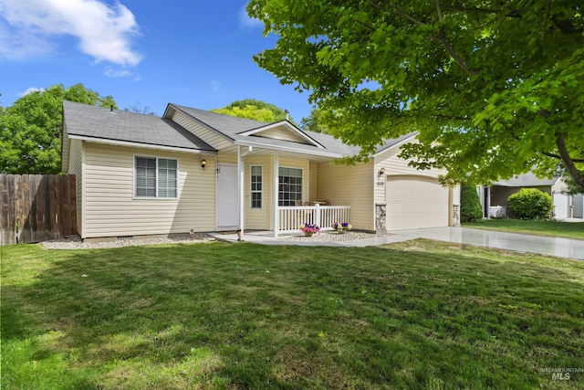5609 Landsdown Ave, Caldwell, ID 83607 - ranch-style home featuring covered porch, driveway, and an attached garage