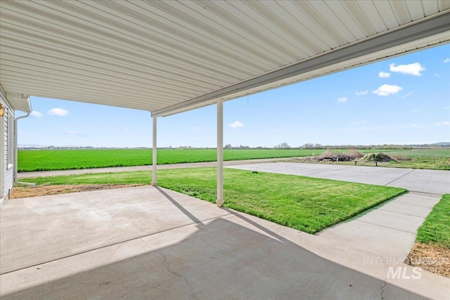 view of patio featuring a rural view