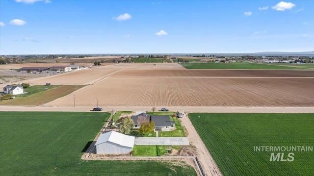 bird's eye view with a rural view