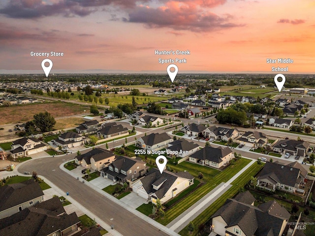 2255 N Sugar Loop Ave, Star, ID 83669 - aerial view at dusk of a residential view