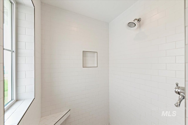 full bathroom with a tile shower