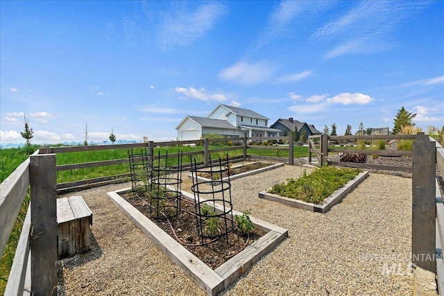 view of community featuring a vegetable garden