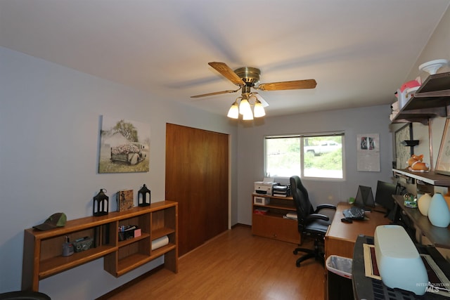 34 Locust Dr, Orofino, ID 83544 - office space with light wood-style floors and ceiling fan