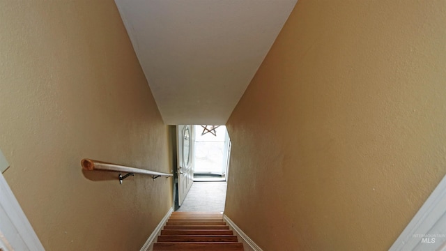34 Locust Dr, Orofino, ID 83544 - stairway with wood finished floors and baseboards