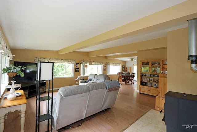 34 Locust Dr, Orofino, ID 83544 - living area featuring a ceiling fan and light wood finished floors