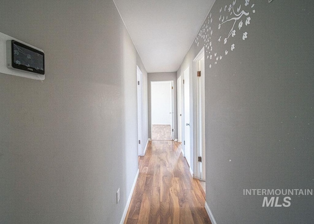 corridor featuring hardwood / wood-style floors