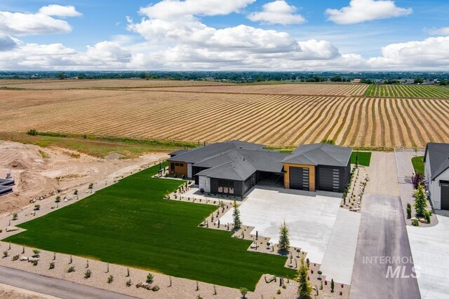 bird's eye view with a rural view