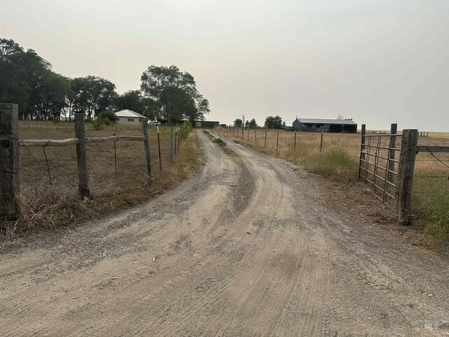 view of road featuring a rural view