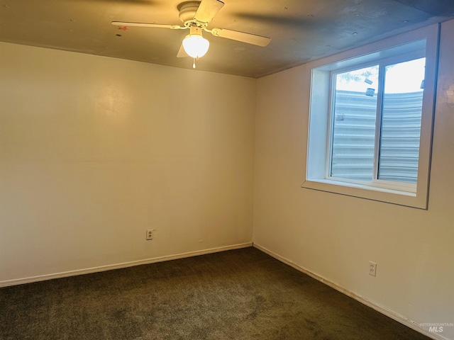 2901 Almo Ave, Burley, ID 83318 - unfurnished room featuring dark carpet, ceiling fan, and baseboards