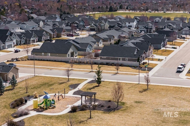 bird's eye view featuring a residential view